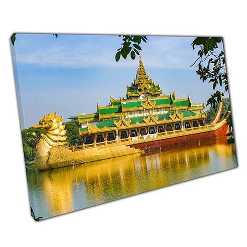 Print on Canvas Pagoda Temple Myanmar Burma Ready to Hang Wall Art Print Mounted Canvas print