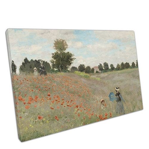 Print on Canvas People Walking Through Meadow Painting Wall Art Print Mounted Canvas print