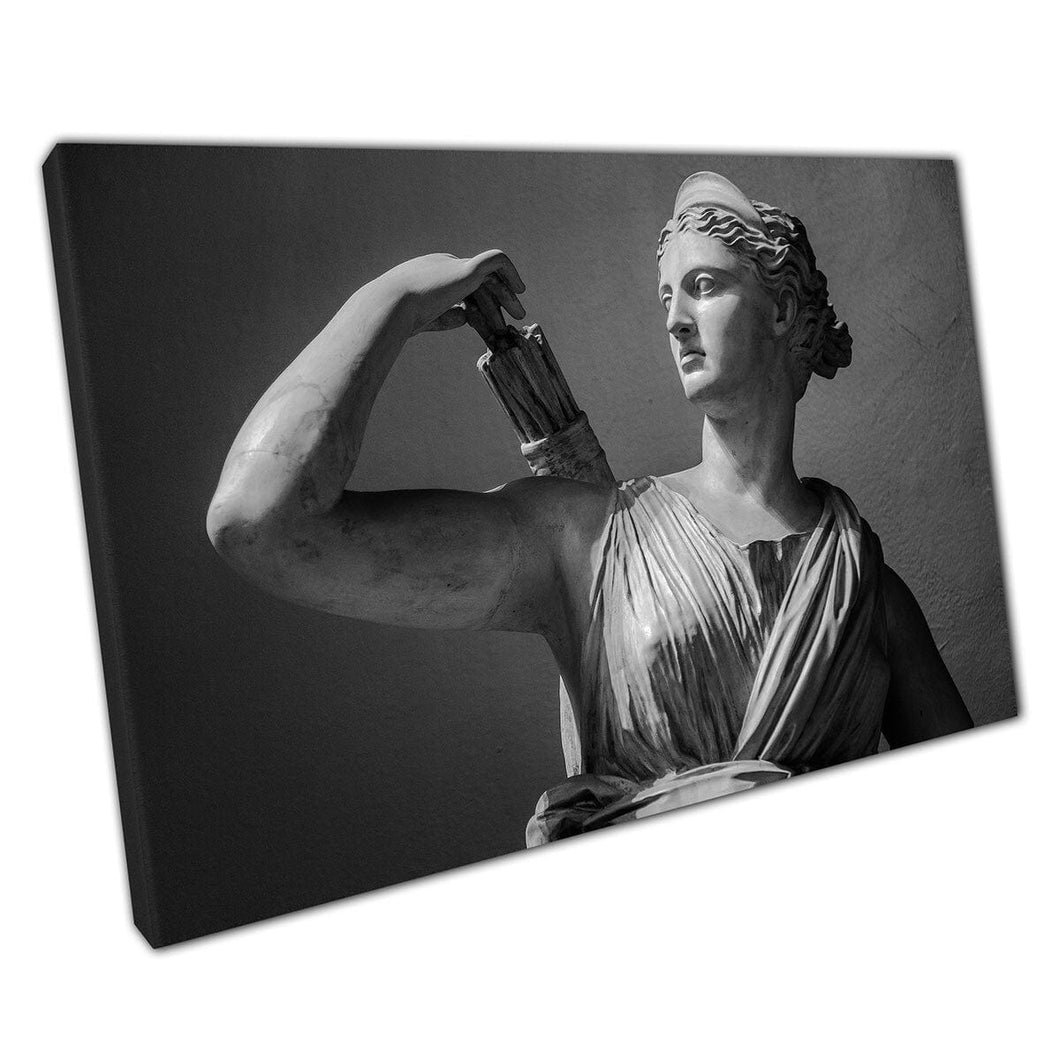 Classic White Marble Statue Of Diana Of Versailles Wall Art Print On Canvas Mounted Canvas print