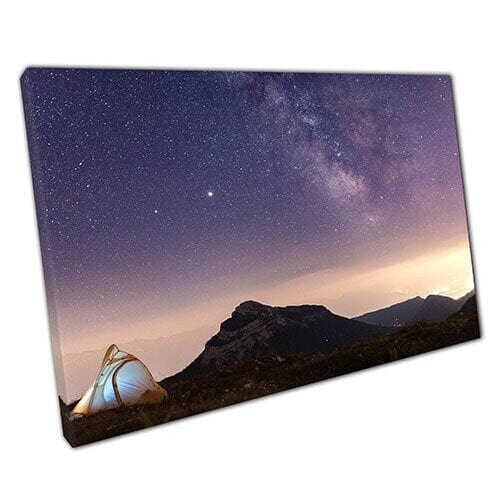 Print on Canvas Camping Under the Milky Way Wall Art Print On Canvas Picture For Home Office Deco