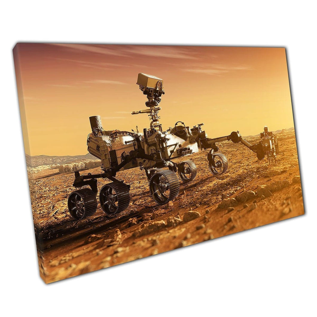 Mars Rover Perseverance Mission Exploring Mars The Red Planet Space Exploration Wall Art Print On Canvas Mounted Canvas print