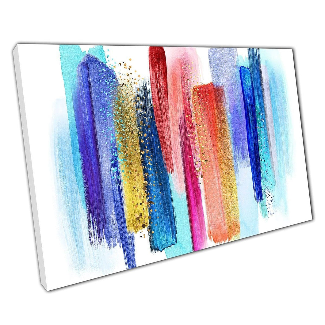 Abstract Colourful Watercolour Textured Brush Stroke Style Contemporary Wall Art Print On Canvas Mounted Canvas print