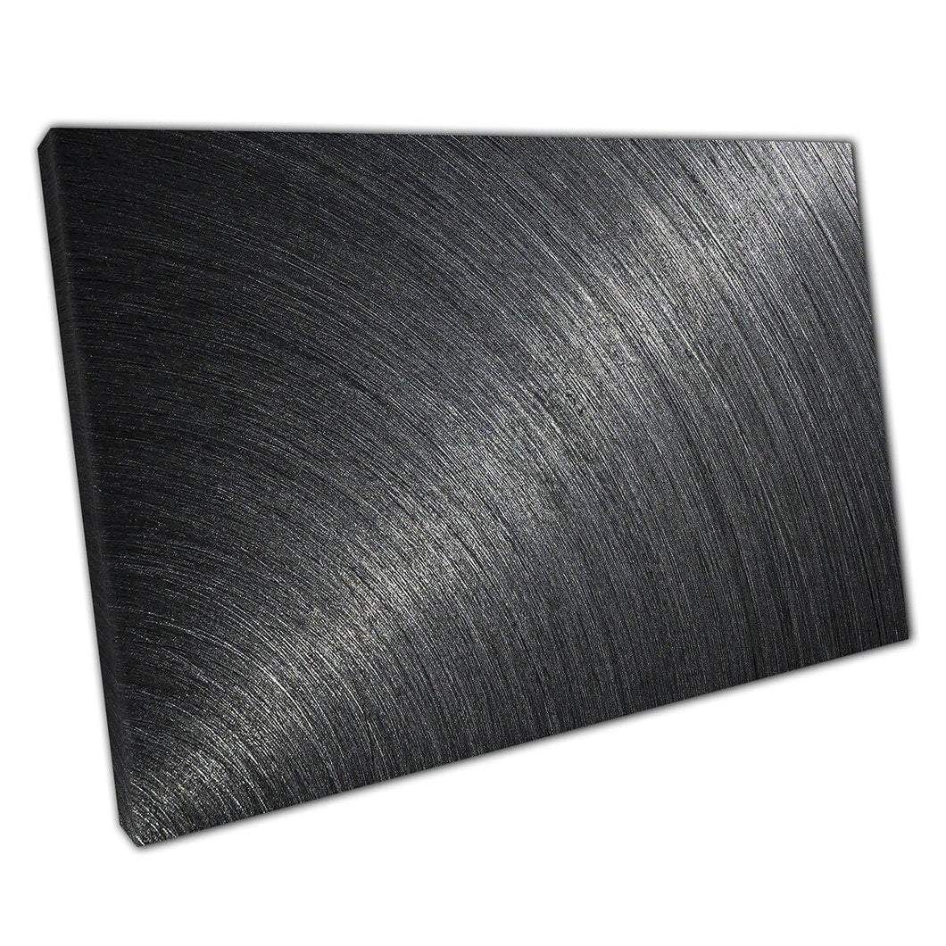 Abstract Industrial Texture Style Scratched Etched Curved Diagonal Silver Metal Steel Wall Art Print On Canvas Mounted Canvas print