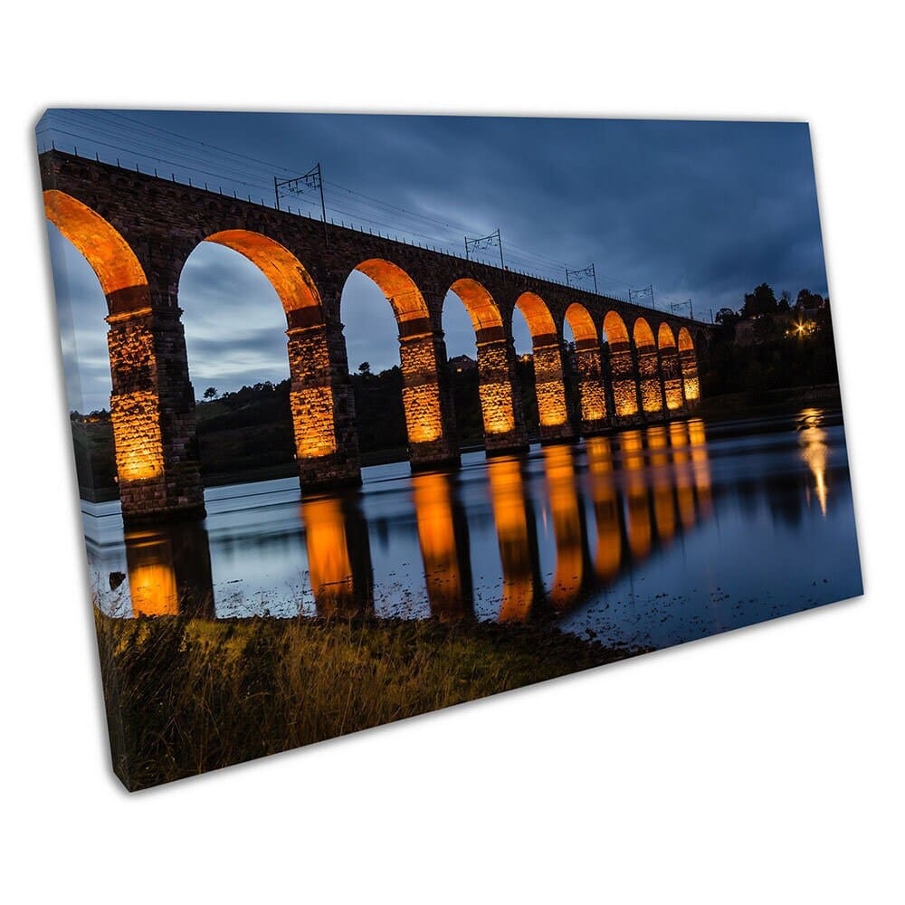 Red Royal Border Bridge River Tweed Northumberland Ready to Hang Canvas Wall Art Print Mounted Canvas print