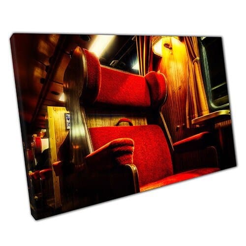 Print on Canvas First Class Nostalgia Train Travel Ready to Hang Wall Art Print Mounted Canvas print