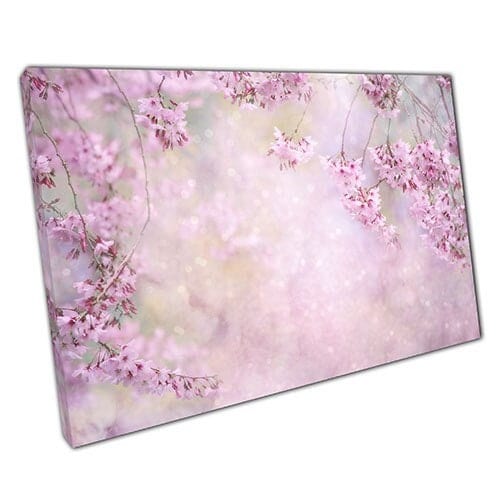 Print on Canvas Soft Focus Cherry Blossom Art Ready to Hang Wall Art Print Mounted Canvas print
