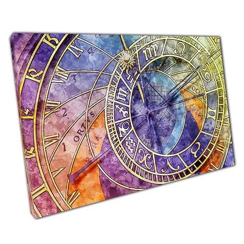 Print on Canvas Rainbow Astrology Art Ready to Hang Wall Art Print Mounted Canvas print