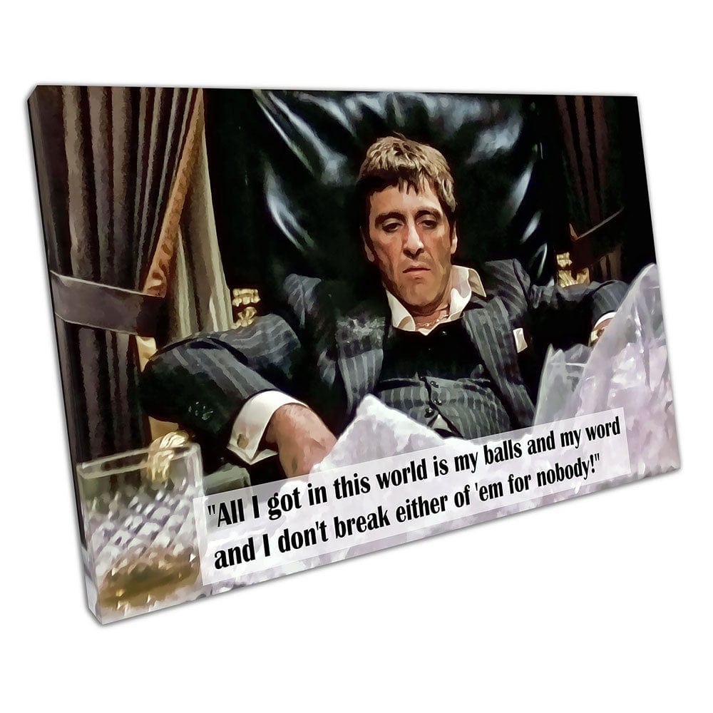 Quote American gangster Tony Montana Scarface Ready to Hang Wall Art Print Mounted Canvas print