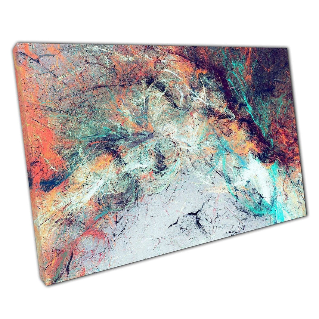 Abstract Colourful Artistic Splashes Dynamic Contemporary Modern Artwork Wall Art Print On Canvas Mounted Canvas print